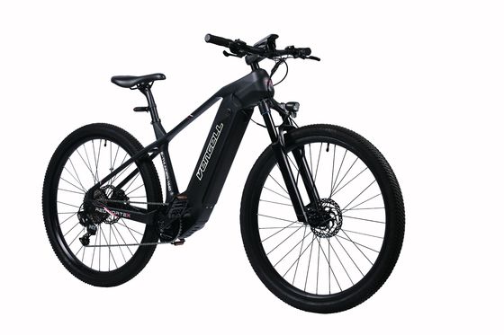 Schwarzer Kohlenstoffrahmen E-betriebenes Mountainbike mit hydraulischer Scheibenbremsleistung und 36V 15,6Ah Batteriekapazität